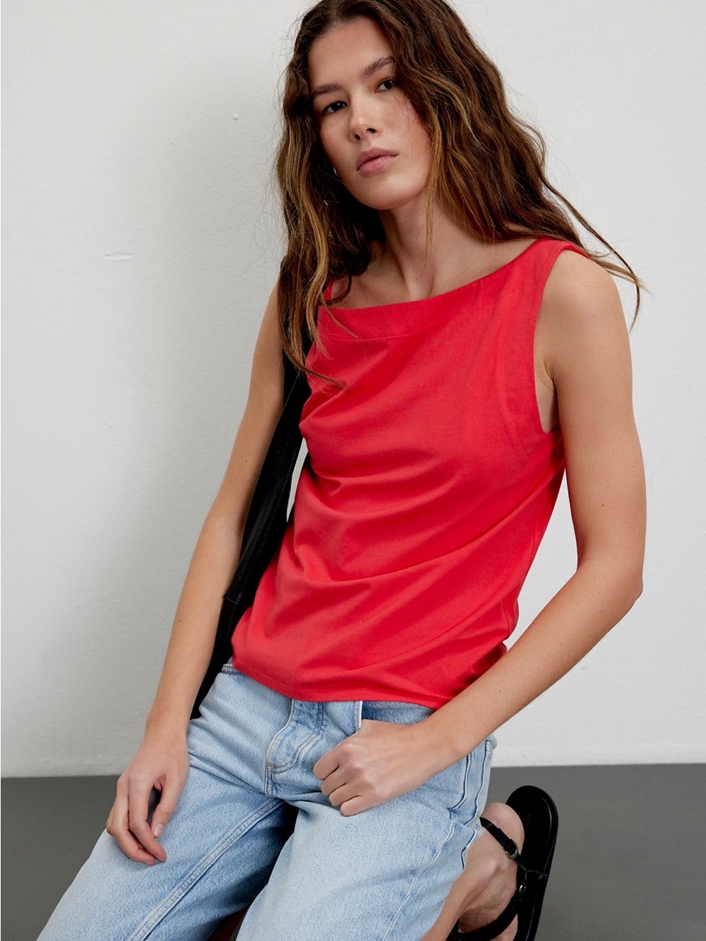 Free People We The Free Boat-Neck Muscle Tank S